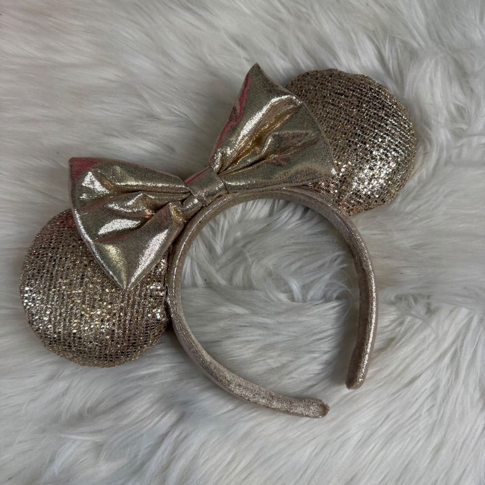 Disney World - Metallic Champagne Gold Mickey Minnie Ear Headband‎